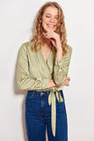 Mint Double Breasted Collar Body Ladies Summer To Autumn Street Wear Pants