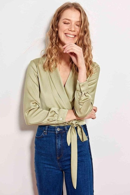 Mint Double Breasted Collar Body Ladies Summer To Autumn Street Wear Pants