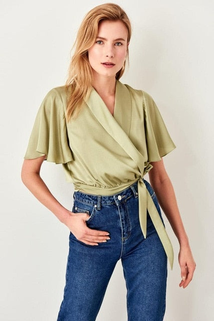 Mint Double Breasted Collar Body Ladies Summer To Autumn Street Wear Pants