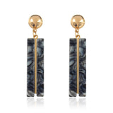 Multi Color Marbling Geometric Drop Earring