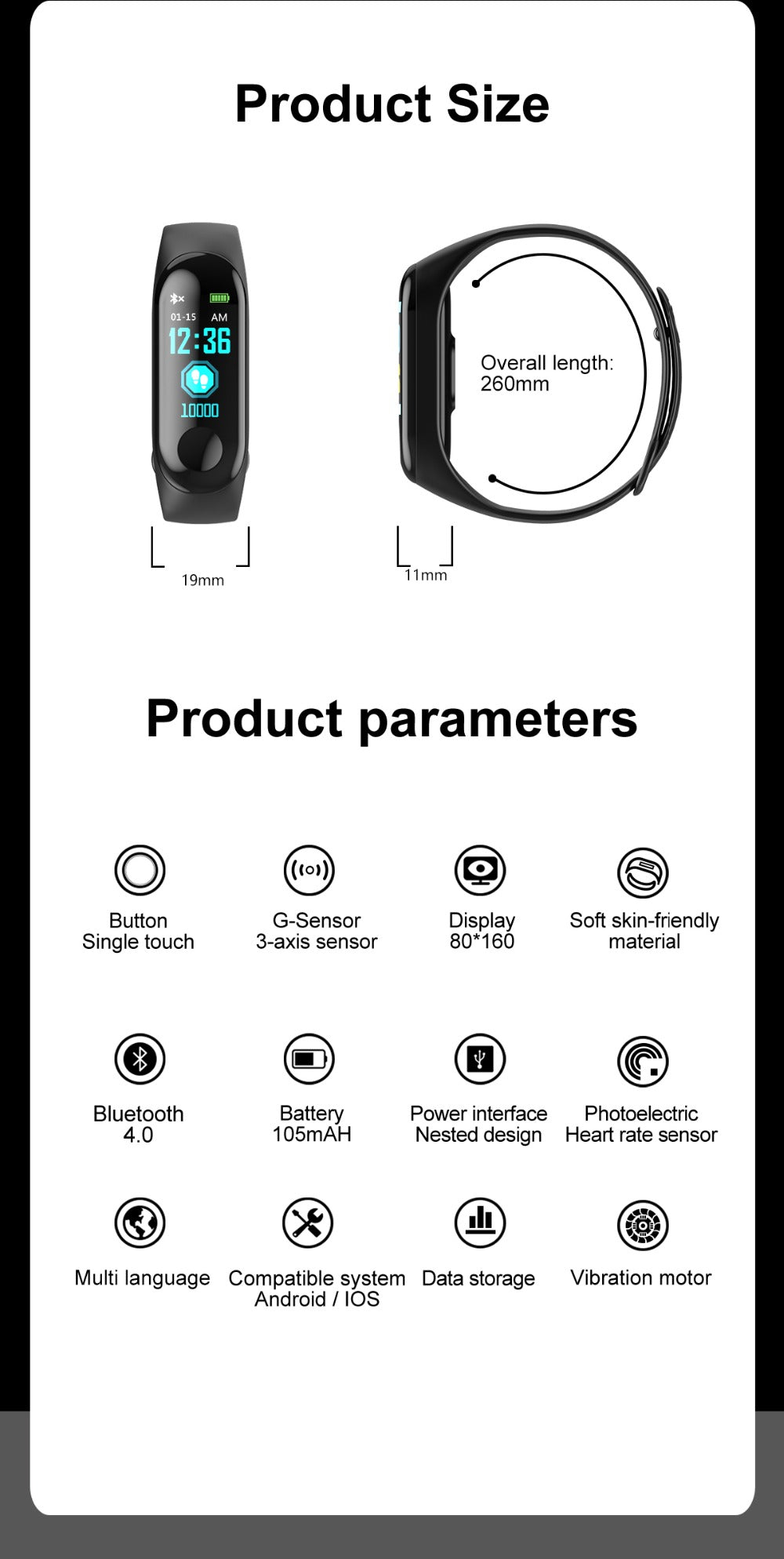 Unisex Gorgeous Looking Smart Intelligent Watch For iPhone & Android