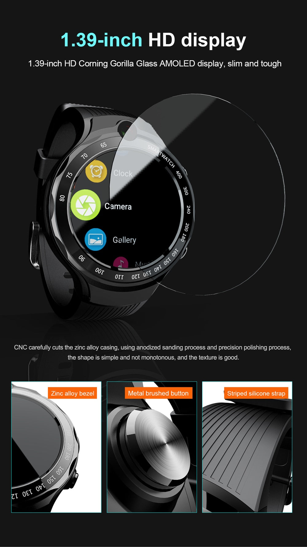 Intelligent Heart Rate Monitoring Smart Sports Watch With Dual Camera GPS & Nano Sim Wifi