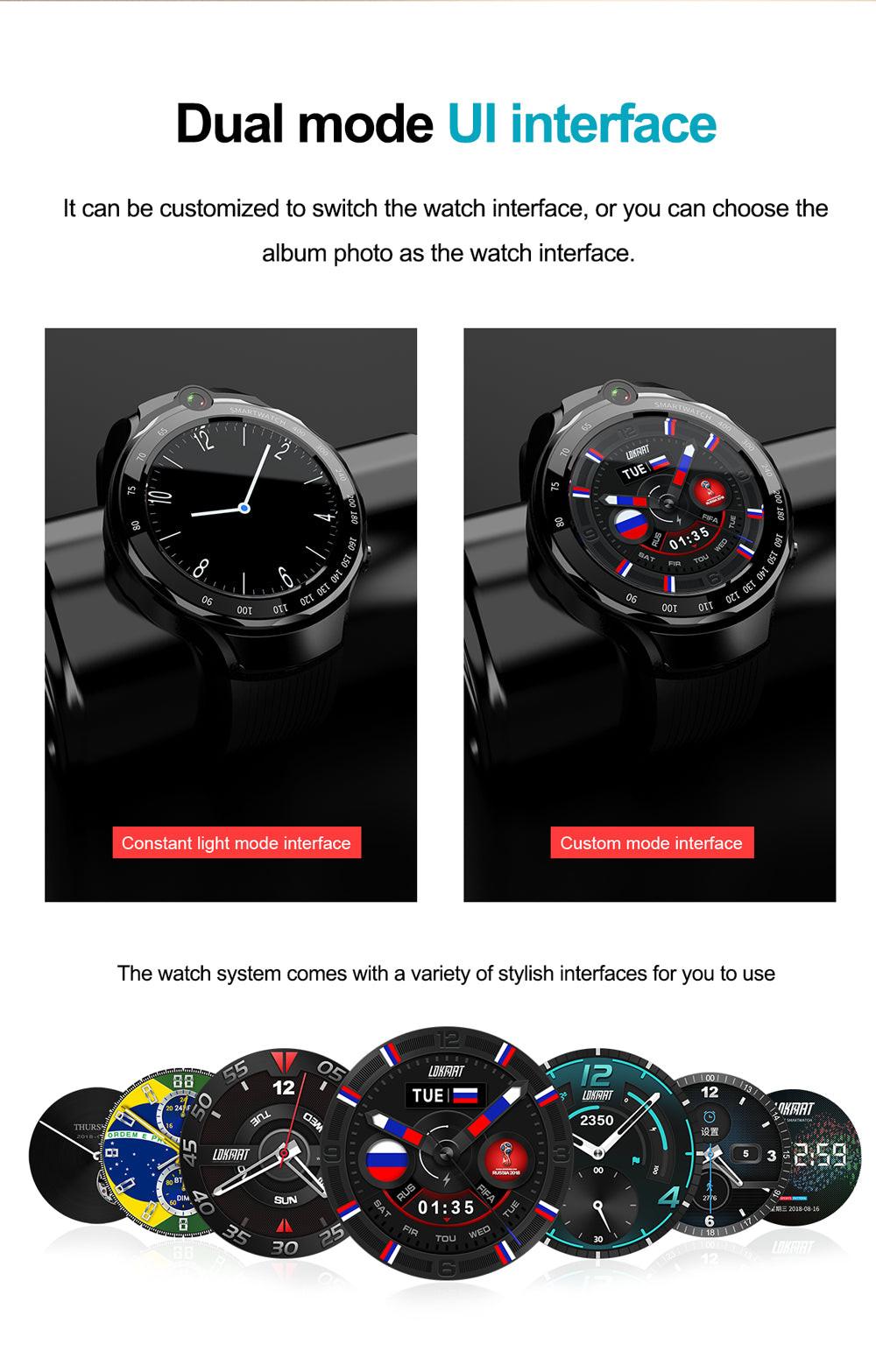 Intelligent Heart Rate Monitoring Smart Sports Watch With Dual Camera GPS & Nano Sim Wifi