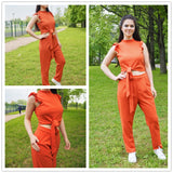 Elegant Full Set Outfit Jumpsuit With Orange Color