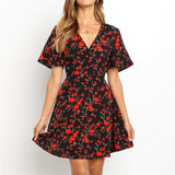 High Quality Elegant Floral Dress With V Neck For Summer Out