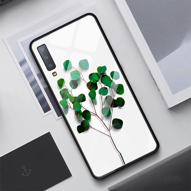 Scratch Resistant Luxury Tempered Glass Case For Samsung Galaxy S10 Plus S10e S9 S8 Note 8 9 J4 J6 Plus A7 2018 Starry Sky Protective Back Cover