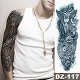 Large Arm Sleeve Tattoo Angel Wings Pigeon Jesus Waterproof Temporary Tattoo Sticker Holy Holiness Men Full Skull Totem Tattoo