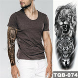 Large Arm Sleeve Tattoo Japanese Geisha Snake Waterproof Temporary Tatto Sticker Lotus Peacock Girl Tatoo Body Art Women