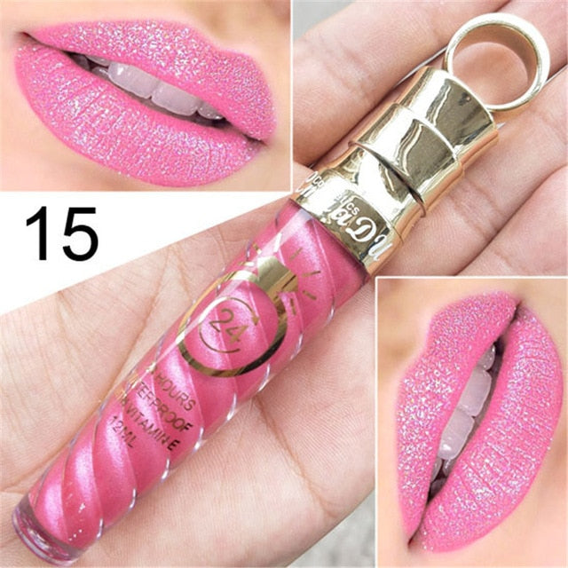 Nude Glitter Lip Gloss Red Lip Tint