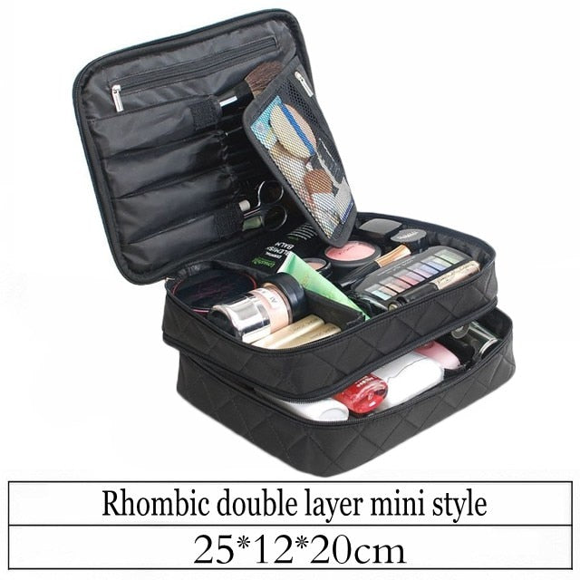 LHLYSGS Brand Cosmetic Case Suitcases Multi storey Large Professional Makeup Bag Women Beauty Storage Organizer Cosmetic Bag