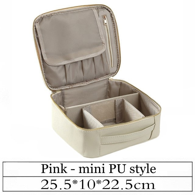 LHLYSGS Brand Cosmetic Case Suitcases Multi storey Large Professional Makeup Bag Women Beauty Storage Organizer Cosmetic Bag
