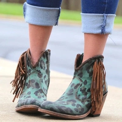 Leopard Slip-on  Deep  V Style High Heel Lady Shoe