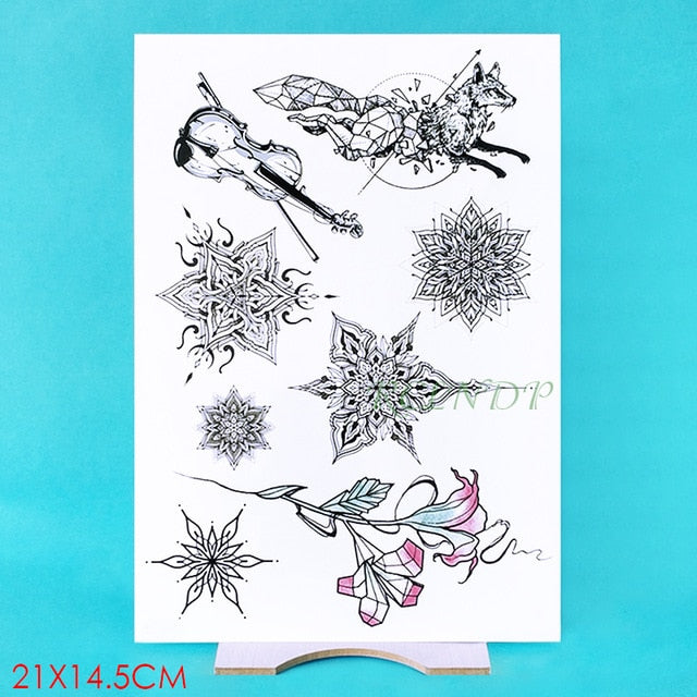 Waterproof Temporary Tattoo Sticker Tribal totem band Fake Tatto Personality Flash Tatoo Waist Arm Foot Tato for Girl Women Men