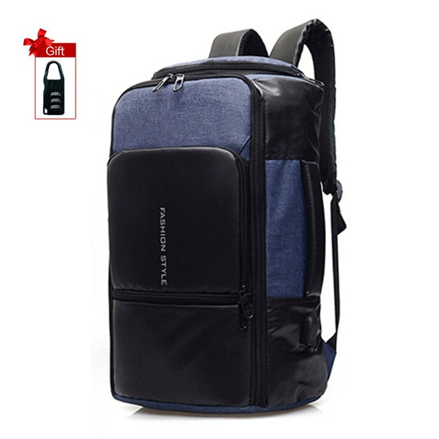 PVC Leather Polyester Anti Theft Men's Travel Business Backpack