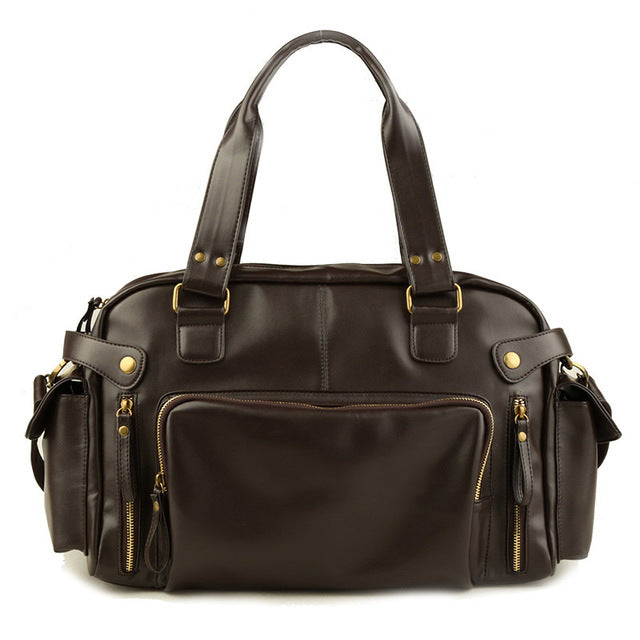 English Style Retro Men's Leather Crossbody Long Handbag  For Travel and Work