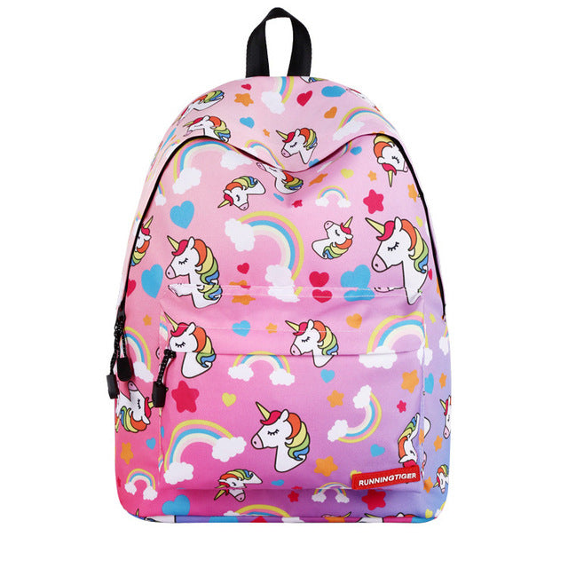 Floral Design Children's Portfolio Unicorn School Backpack