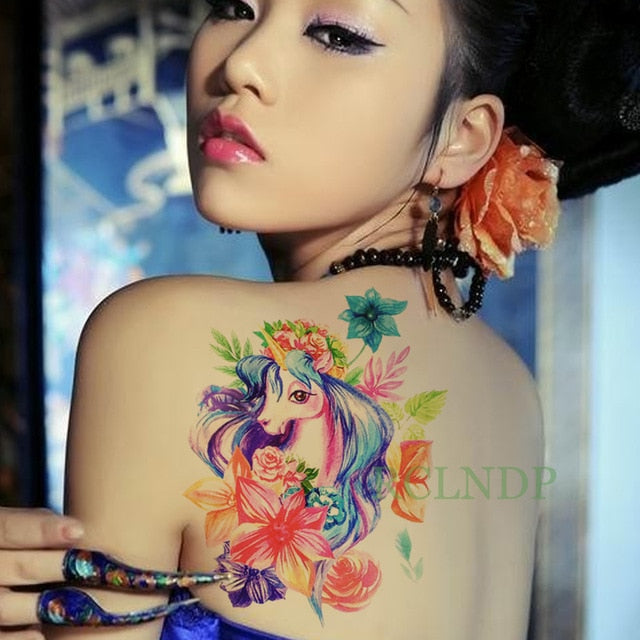 Waterproof Temporary Tattoo Sticker Bird Flower Rose fake tatto Cool flash tatoo tatouage temporaire body art for girl women men