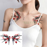 Waterproof Temporary Tattoo Sticker Bird Flower Rose fake tatto Cool flash tatoo tatouage temporaire body art for girl women men
