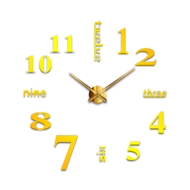 3D Wall Clock Mirror
