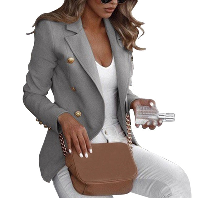 Ladies Slim Vest Casual Business Blazer Coat