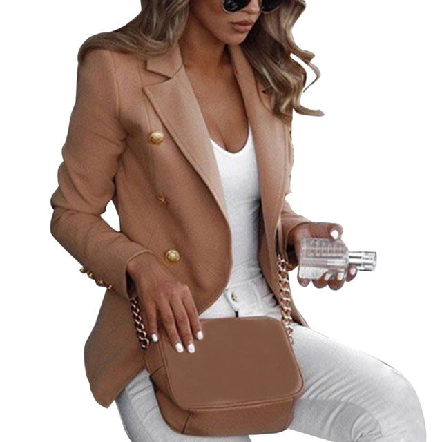 Ladies Slim Vest Casual Business Blazer Coat