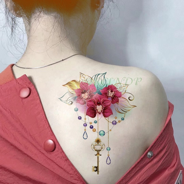 Waterproof Temporary Tattoo Sticker Bird Flower Rose fake tatto Cool flash tatoo tatouage temporaire body art for girl women men