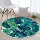 Silstar Tex Tropical Leaves Carpets Green Cotton Round Rug Living Room Carpet Home Decoration Kid's Play Mat Diameter 90cm|Rug