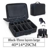 LHLYSGS Brand Cosmetic Case Suitcases Multi storey Large Professional Makeup Bag Women Beauty Storage Organizer Cosmetic Bag