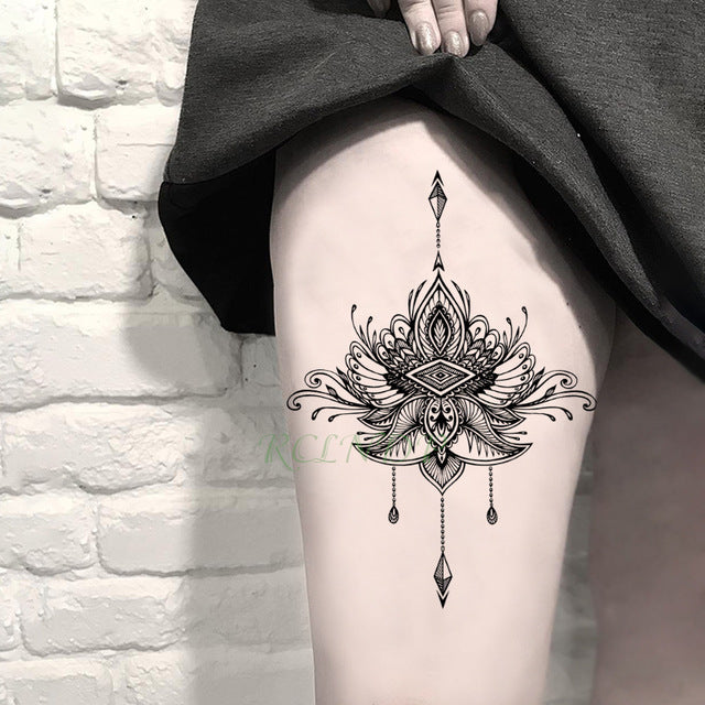 Waterproof Temporary Tattoo Sticker Tribal totem band Fake Tatto Personality Flash Tatoo Waist Arm Foot Tato for Girl Women Men