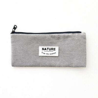 Simple Fabric Large Capacity Creative Open Zipper Pencil Box School Stationery