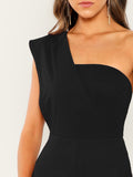 One Shoulder Flared Jumpsuit