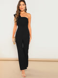 One Shoulder Flared Jumpsuit