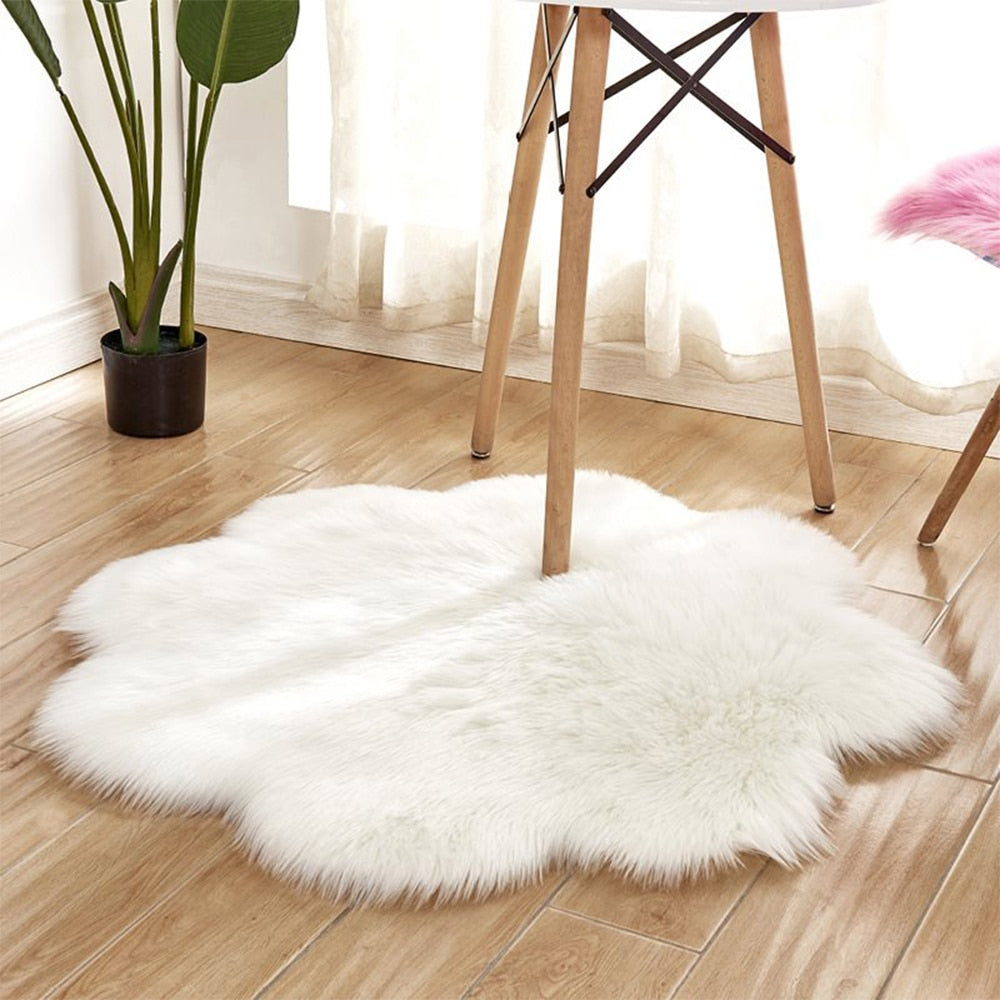 Antiskid Soft Faux Fur Wool Carpet Indoor Sheepskin Rug Modern Carpet Mat