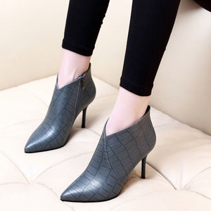 High Heeled Toe Pump PU Leather Ladies Shoe