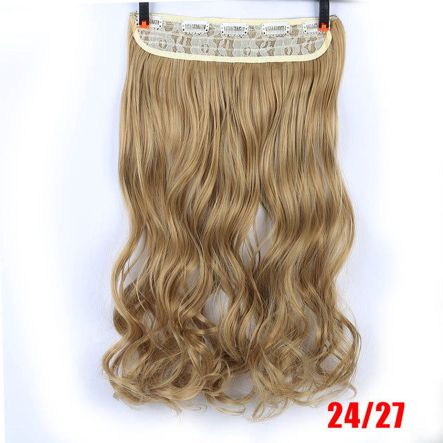 SHANGKE 28''  Long Synthetic Hair Clip In Hair Extension Heat Resistant Hairpiece Natural Wavy Hair Piece