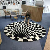3D Vortex Illusion Rug Swirl Print Optical Illusion Areas Rug Carpet Floor Pad Non slip Doormat Mats