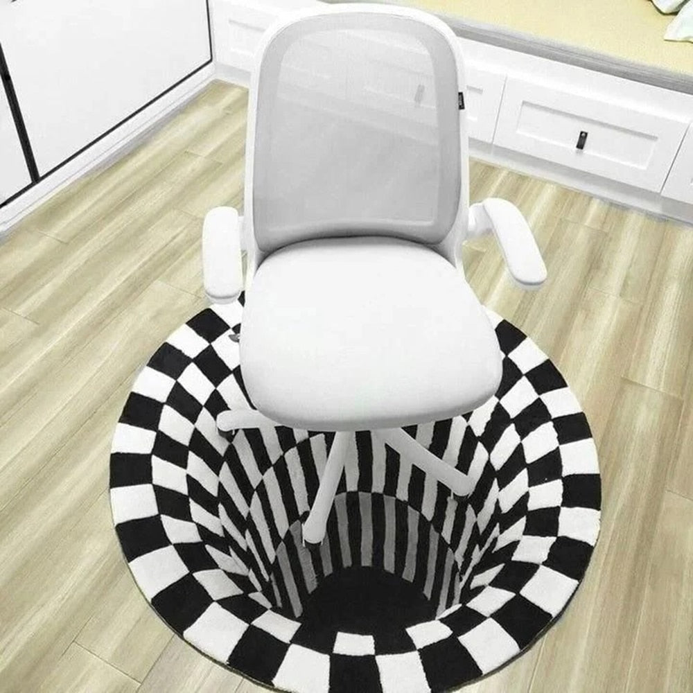 3D Vortex Illusion Rug Swirl Print Optical Illusion Areas Rug Carpet Floor Pad Non slip Doormat Mats