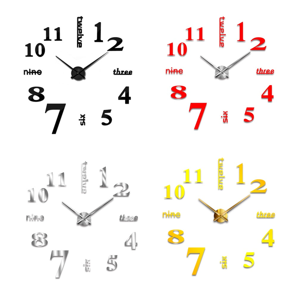 3D Wall Clock Mirror