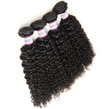 Racily Hair Peruvian Kinky Curly Bundles Natural Black Color Remy Extensions 1B Human Hair Weave Bundles