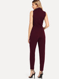 Double Button Pleated Jumpsuit