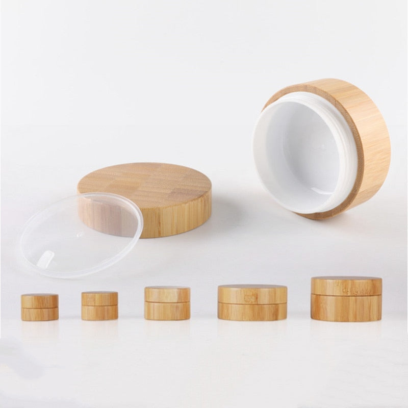 5g 10g High Qualtiy Natural Bamboo Bottle Cream Jar Nail Art Mask Cream Refillable Empty Cosmetic Makeup Container Bottle