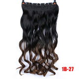 SHANGKE 28''  Long Synthetic Hair Clip In Hair Extension Heat Resistant Hairpiece Natural Wavy Hair Piece