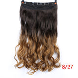 SHANGKE 28''  Long Synthetic Hair Clip In Hair Extension Heat Resistant Hairpiece Natural Wavy Hair Piece