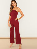 One Shoulder Flared Jumpsuit