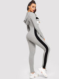 Cut and Sew Zip Front Form Fitting Jumpsuit