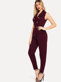 Double Button Pleated Jumpsuit