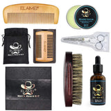 Beard Clean Set Trimming Kit With Essential Shampoo Brush Comb Oil Cream Scissors for Men Cleanse Refresh Grooming Perfect Gift