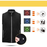 Men Electric Heated Vest USB Heating Vest Winter Thermal Polyester Jacket