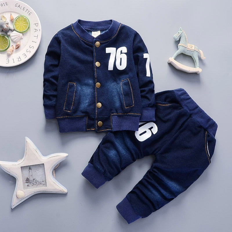 Denim 12 Months To 4 Years Baby Winter Cotton Clothing Set