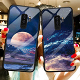 Scratch Resistant Luxury Tempered Glass Case For Samsung Galaxy S10 Plus S10e S9 S8 Note 8 9 J4 J6 Plus A7 2018 Starry Sky Protective Back Cover